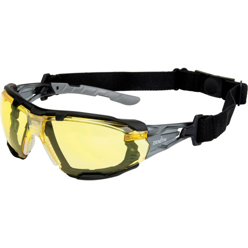 Z2900 Series Safety Glasses with Foam Gasket, Amber Lens, Anti-Scratch, ANSI Z87+/Meets/Exceeds CSA Z94.3 Mukwa Safety Services