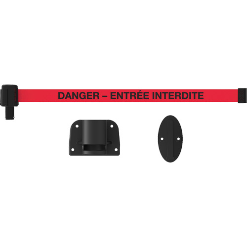 Plus Wall Mount Barrier System, Plastic, Screw Mount, 15', Red Tape Mukwa Safety Services
