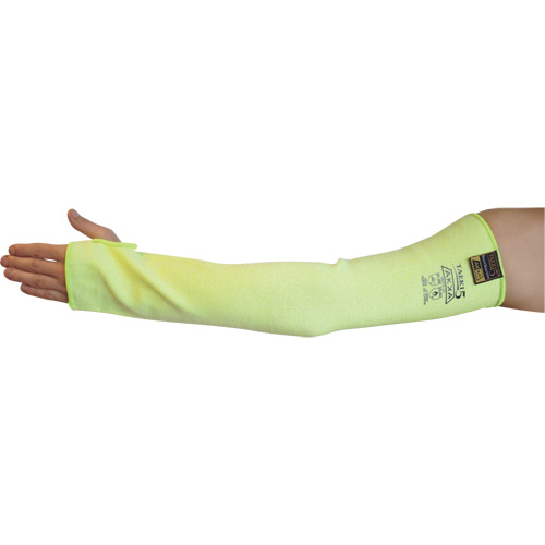 Cut Resistant Sleeve with Thumbhole, Taeki 5, 22", ASTM ANSI Level A4/EN 388 Level 5, High Visibility Yellow Mukwa Safety Services