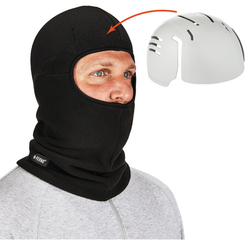 Passe-montagne avec fermeture &agrave; glissi&egrave;re et casque antichoc &agrave; ins&eacute;rer N-Ferno, Molleton/Polyester, Noir Mukwa Safety Services