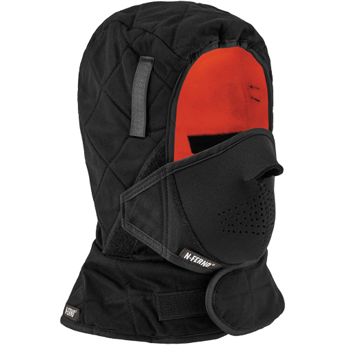 Doublure de casque de s&eacute;curit&eacute; d'hiver trois couches N-Ferno avec cache-bouche, Doublure en Molleton, Taille unique, Noir Mukwa Safety Services