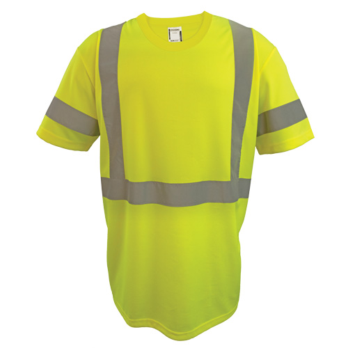 Chemise de s&eacute;curit&eacute; &agrave; manches courtes, Polyester, 2T-Grand, Jaune lime haute visibilit&eacute; Mukwa Safety Services
