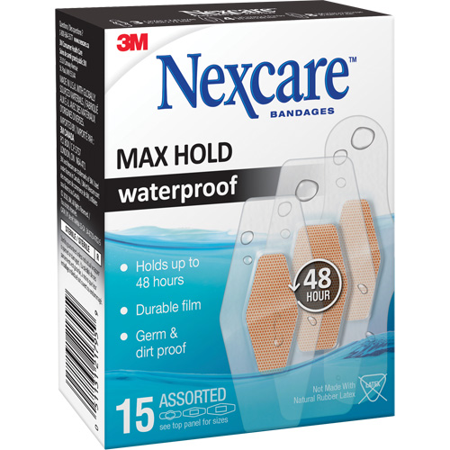 Pansements imperm&eacute;ables &agrave; tenue maximale Nexcare, Assorti, Plastique, St&eacute;rile Mukwa Safety Services