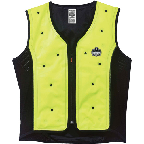 Chill-Its&reg; 6685 Dry Cooling Vest, 4X-Large, High Visibility Lime-Yellow Mukwa Safety Services