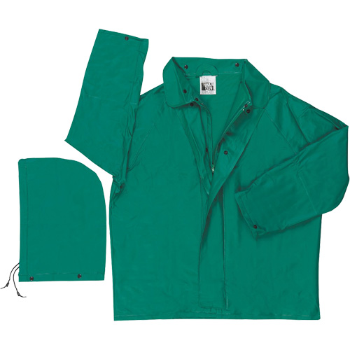 Dominator Limited Flammability Rain Jacket, Polyester/PVC, X-Large, Green Mukwa Safety Services