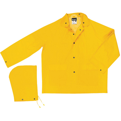 Imperm&eacute;able de s&eacute;rie classique avec capuchon amovible, Polyester/PVC, Grand, Jaune Mukwa Safety Services