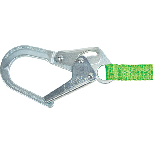 Miller&reg; HP Shock-Absorbing Lanyard, 4', Locking Rebar Hook Center, Locking Snap Hook Leg Ends, Polyester Mukwa Safety Services