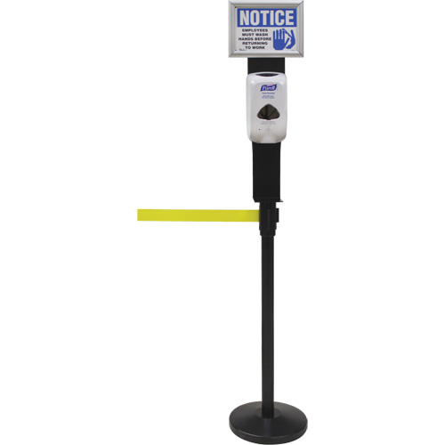 Sign & Dispenser Holder for Crowd Control Post, Black Mukwa Safety Services