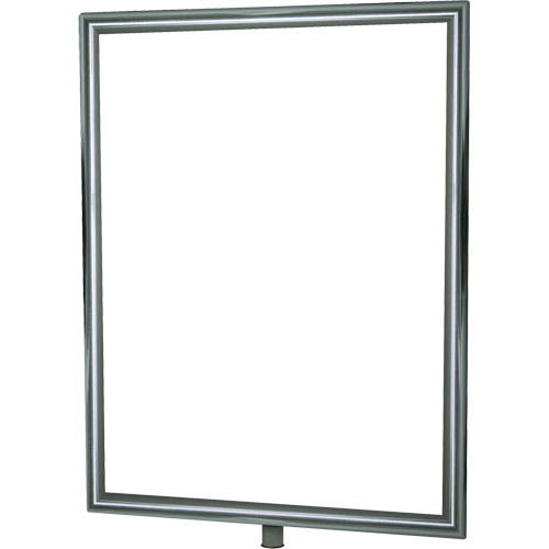 Heavy-Duty Vertical Sign Holder for Classic Posts, Polished Chrome Mukwa Safety Services