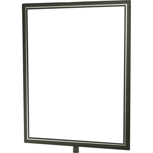 Porte-enseigne vertical robuste pour montant classique, Chrome satin&eacute; Mukwa Safety Services