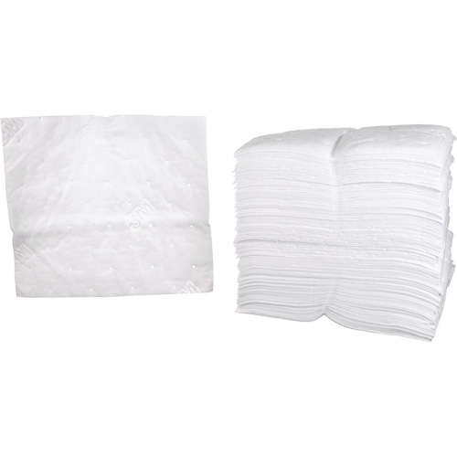 Feuilles absorbantes p&eacute;trochimiques, Huile seulement, 19" x 17", 38,7 gal. d'absorption Mukwa Safety Services
