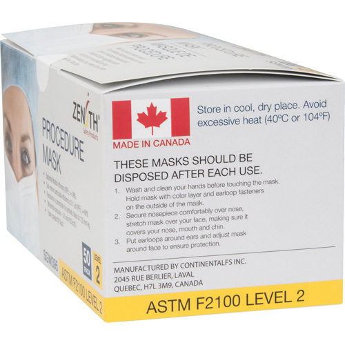 Disposable Procedure Face Masks, ASTM F2100 Level 2, Class 1 Mukwa Safety Services