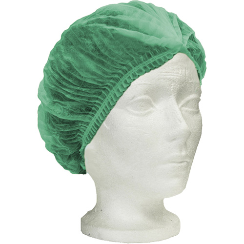 Bonnet bouffant pliss&eacute; Ronco Care, Polypropyl&egrave;ne, 21", Vert Mukwa Safety Services