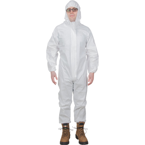 Combinaisons &agrave; capuchon de premi&egrave;re qualit&eacute;, Moyen, Blanc, Microporeux Mukwa Safety Services