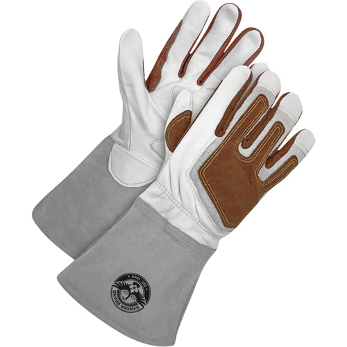 Gants de soudage &agrave; l'arc TIG Gander Brand avec renfort thermique, Cuir fleur de ch&egrave;vre, Taille Petit Mukwa Safety Services