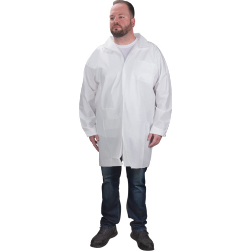Protective Lab Coat, Microporous, White, Small Mukwa Safety Services
