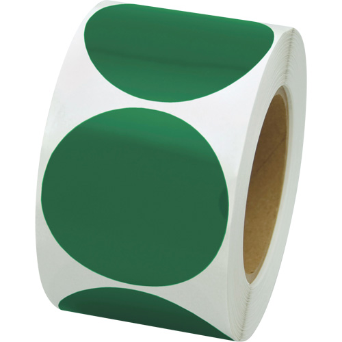 Coloured Marking Dots, Circle, 3" L x 3" W, Green, Vinyl Mukwa Safety Services