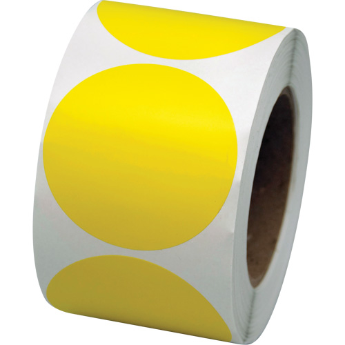Pastilles de marquage color&eacute;es, Cercle, 3" lo x 3" la, Jaune, Vinyle Mukwa Safety Services