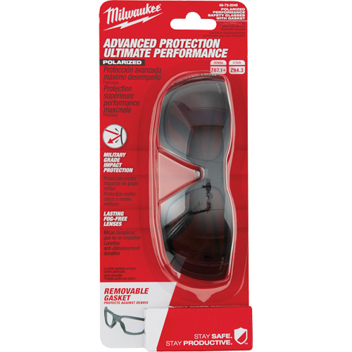Performance Safety Glasses with Gasket, Black Lens, Polarized, Meets/Exceeds CSA Z94.3 Mukwa Safety Services