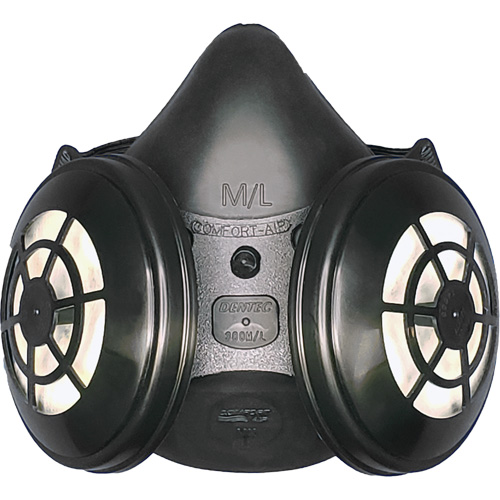 Comfort-Air&reg; 400Nx Black Half Mask without Exhalation Valve N95 Kit, Elastomer/Rubber, Medium/Large Mukwa Safety Services