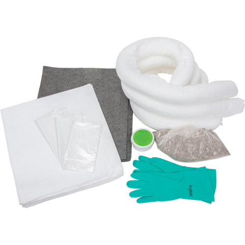 Trousse d'&eacute;quipement de lutte contre les d&eacute;versements, Huile seulement/Universel, Sac, Absorbance de 10 gal. US Mukwa Safety Services