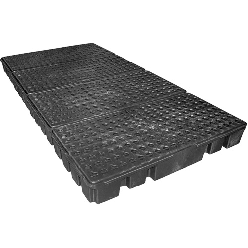 Palette de confinement des d&eacute;versements &agrave; profil bas Black Diamond, Capacit&eacute; de d&eacute;versement 102 gal. US, 96" x 49" x 6,5" Mukwa Safety Services