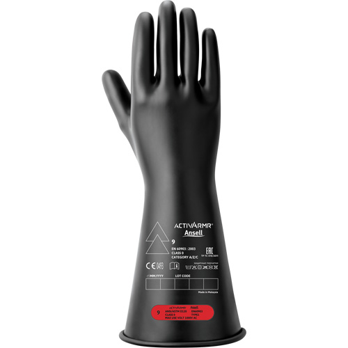 Gants isolants &eacute;lectriques, ASTM classe 0, Taille 10, 11" lo Mukwa Safety Services