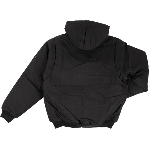 Blouson d'aviateur en toile lourde avec capuchon, Hommes, Moyen (grande taille), Noir Mukwa Safety Services