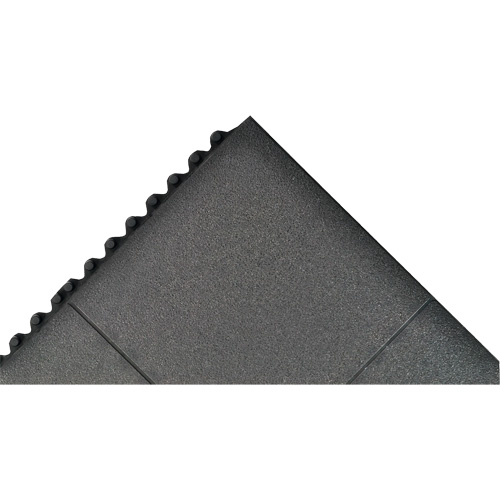 Tapis antifatigue &agrave; imbrication Cushion-Ease, Rugueux, 3' x 3' x 3/4", Noir, Caoutchouc naturel Mukwa Safety Services