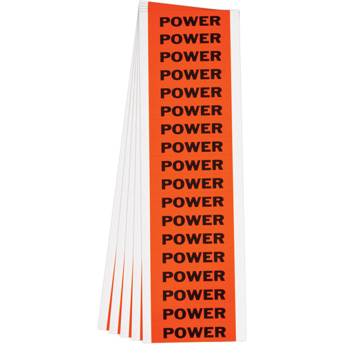"Power" Conduit & Voltage Labels, 1/2" x 2-1/4", Cloth/Vinyl, English Mukwa Safety Services