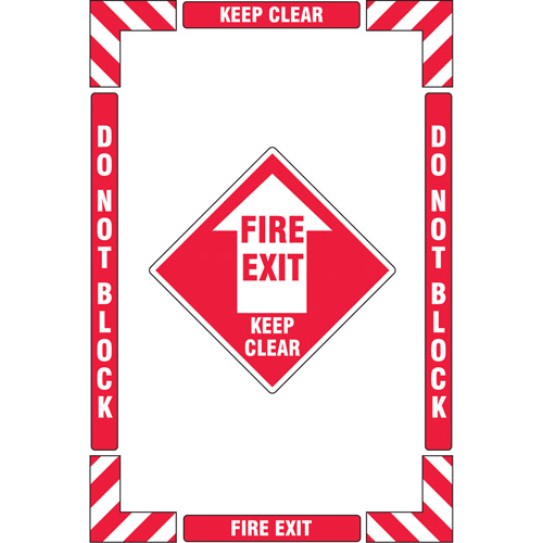 Trousse de marquage du sol ?Fire Exit? (sortie de secours), Adh&eacute;sif, Anglais avec pictogramme Mukwa Safety Services