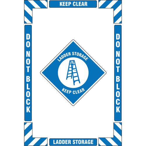 "Ladder Storage" Floor Marking Kit, Adhesive, English with Pictogram Mukwa Safety Services