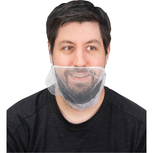 Beard Nets, Nylon, White Mukwa Safety Services