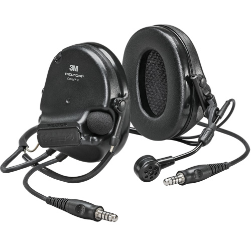 Casque VI NIB avec deux fils de sortie Peltor ComTac, Style Cordon cervical, 22 dB Mukwa Safety Services