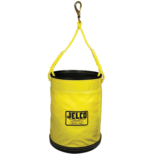 Seau escamotable avec rev&ecirc;tement en vinyle, 11" lo x 11" la x 16" h, Nylon, Noir/Jaune Mukwa Safety Services