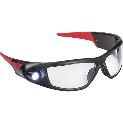 SPG400 Rechargeable Inspection Beam Safety Glasses, Clear Lens, ANSI Z87+ Mukwa Safety Services