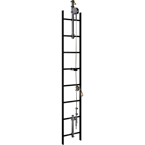 20' Lad-Saf Cable Vertical Safety System, Galvanized Steel Mukwa Safety Services