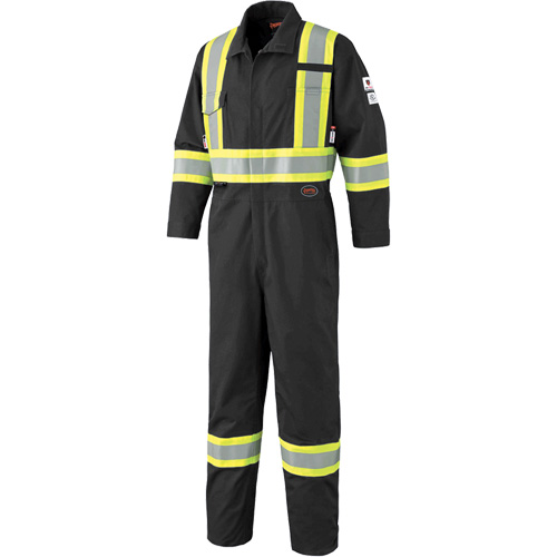 7702BK Combinaison ignifuge et r&eacute;sistant &agrave; l'arc &eacute;lectrique 88/12 FR-Tech, Taille 36, Noir, 9,7 cal/cm² Mukwa Safety Services