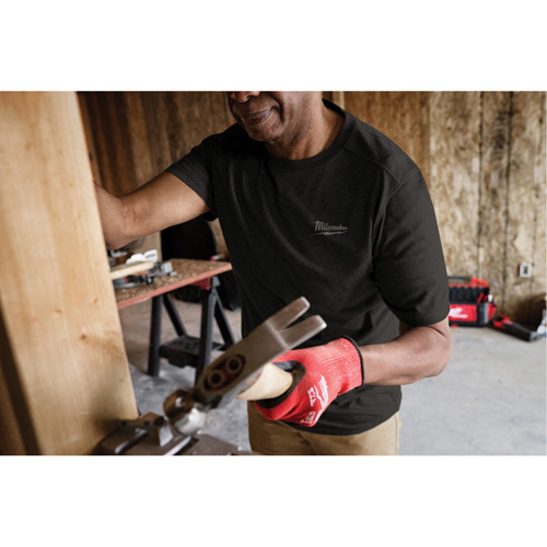 Hybrid Work Tee Shirt, Men's, Small, Black Mukwa Safety Services