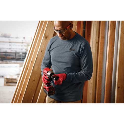 T-shirt de travail hybride, Hommes, Petit, Bleu Mukwa Safety Services