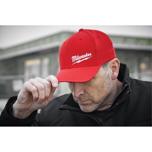 Flexfit&reg; Fitted Hat, Red, Poly-Cotton Mukwa Safety Services