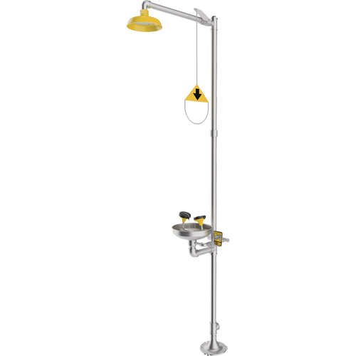 Combination Emergency Shower & Eyewash Station, Pedestal Mukwa Safety Services