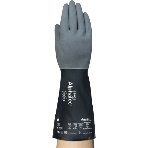 Gants r&eacute;sistants aux produits chimiques AlphaTec, Taille 7, 13" lo, N&eacute;opr&egrave;ne/Nitrile, Doublure en Nylon, 17 mils Mukwa Safety Services