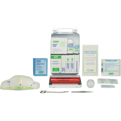 Trousse de premiers soins de base 16 unit&eacute;s, R&eacute;pond &agrave; la norme CSA Z1220-17 type 2 environnements &agrave; faible risque, Petit (2-25 travailleurs) Mukwa Safety Services