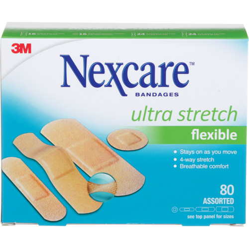 Nexcare Ultra Stretch Bandages, Assorted, Plastic, Non-Sterile Mukwa Safety Services