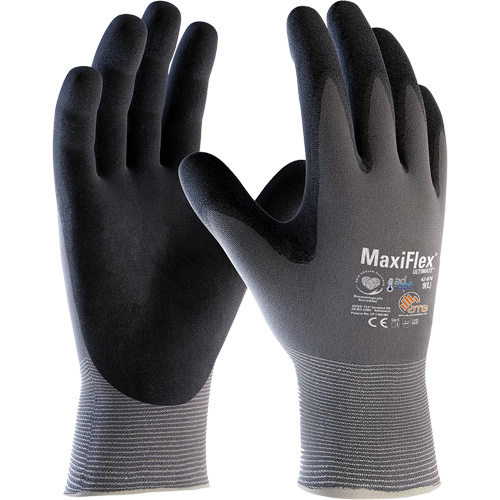 ATG MaxiFlex&reg; Ultimate AD-APT Touchscreen Compatible Gloves, X-Small, Nitrile Coating, 15 Gauge, Nylon/Elastane Shell Mukwa Safety Services