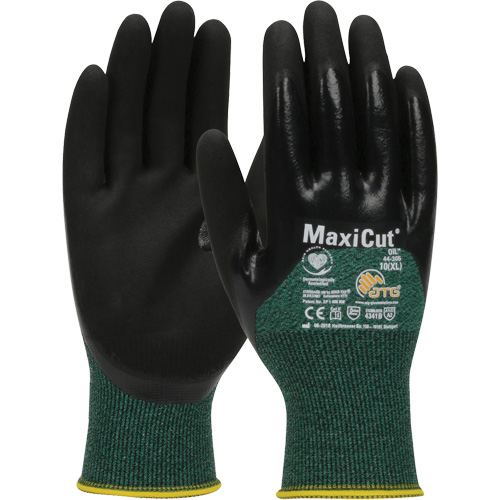 Gants r&eacute;sistants aux coupures dans un milieu de travail huileux ATG MaxiCut, Grand, Calibre 15, Rev&ecirc;tement Nitrile, ASTM ANSI niveau A2/EN 388 niveau 3/EN 388 niveau B Mukwa Safety Services
