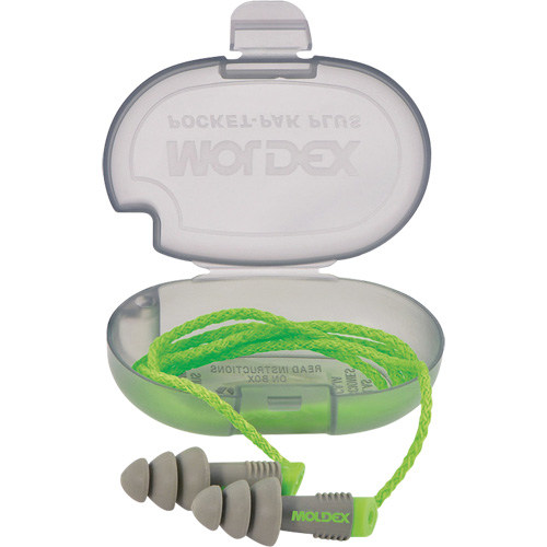 Bouchons d'oreilles r&eacute;utilisables Alphas, Avec cordon, Vrac - &eacute;tui en plastique, 27 dB NRR, Taille unique Mukwa Safety Services
