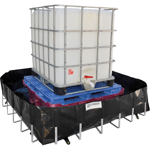 Ultra-IBC Berm&reg; Spill Berm, 400 US gal. Capacity, 6' W x 6' L x 18" H, L-Bracket Mukwa Safety Services