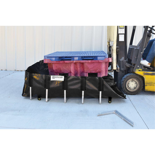 Ultra-IBC Berm&reg; Spill Berm, 400 US gal. Capacity, 6' W x 6' L x 18" H, L-Bracket Mukwa Safety Services